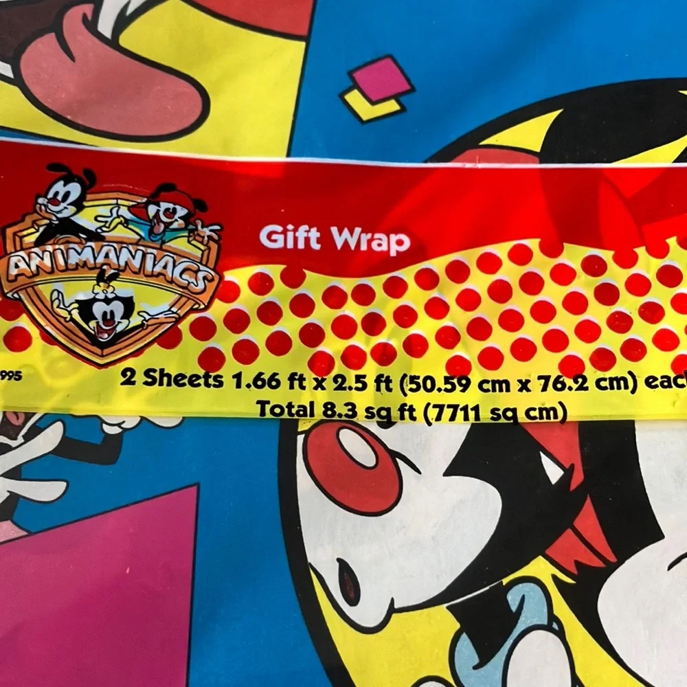Vintage Animaniacs‎ Gift Wrap - Sealed New Old Stock